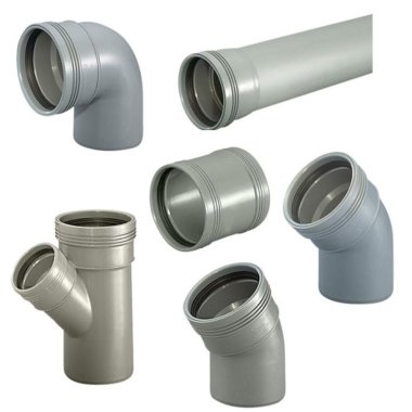 Grå afløbsrør og fittings