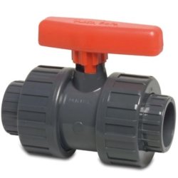 Kugleventil PVC-U  limmuffe. fra 20mm til 110mm