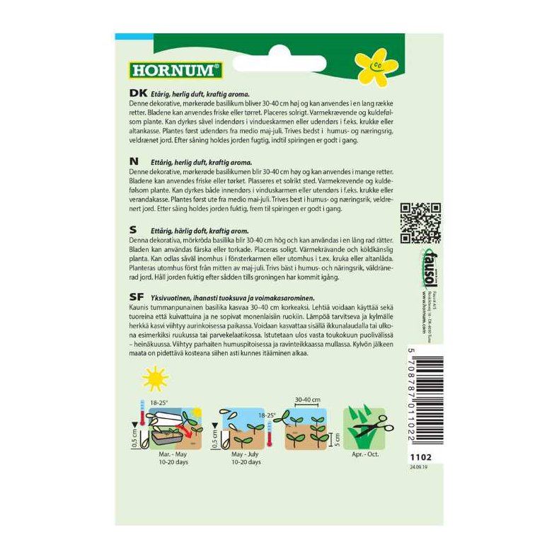 Basilikum, rd, Bordeaux