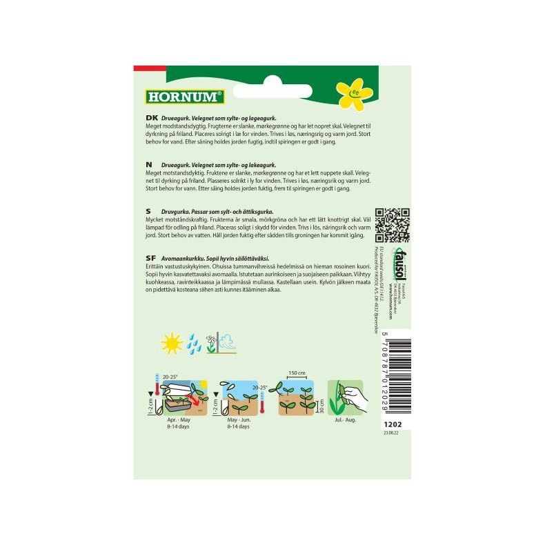 Agurk, drue, frilands. 