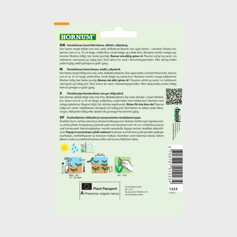 B�nne, Busk. Haricot verts