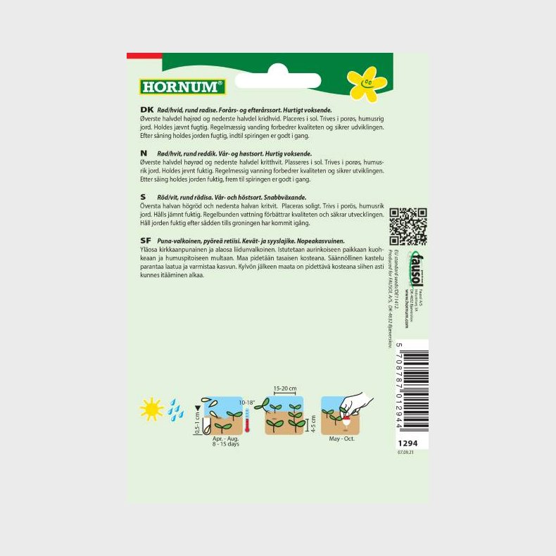 Radise,  Rundes halbrot - halbweiss