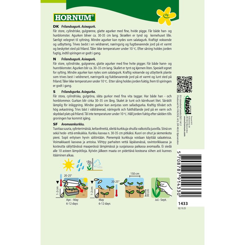 Agurk, Asie-, Frilands- (C) Kampino