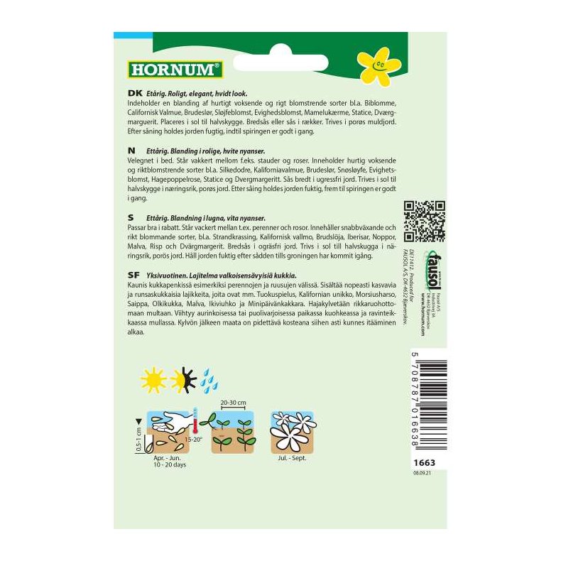 Blomsterfr, Blanding, Hvid