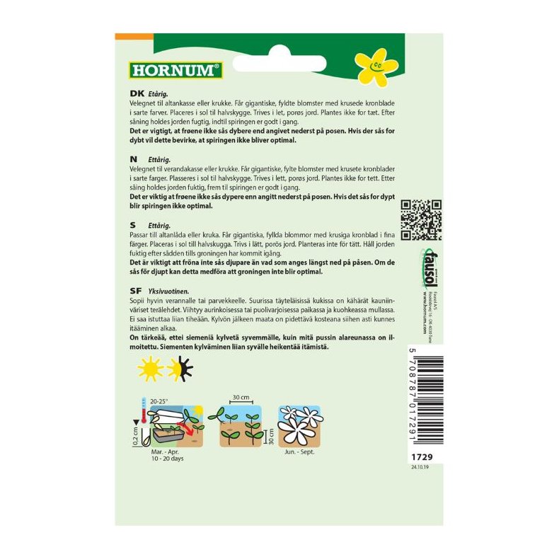 Petunia, blomsterfr, blanding, Double Cascade