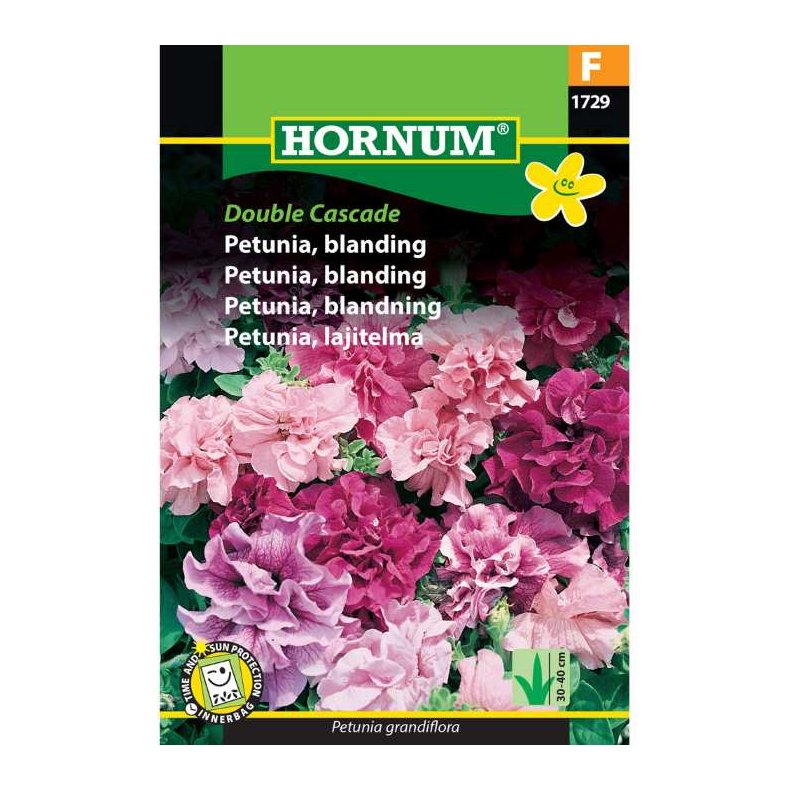 Petunia, blomsterfr, blanding, Double Cascade