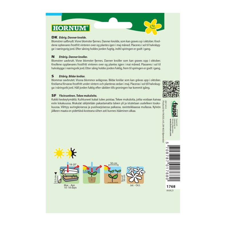 Dahlia, blomsterfr blanding, Mignon Dvarf