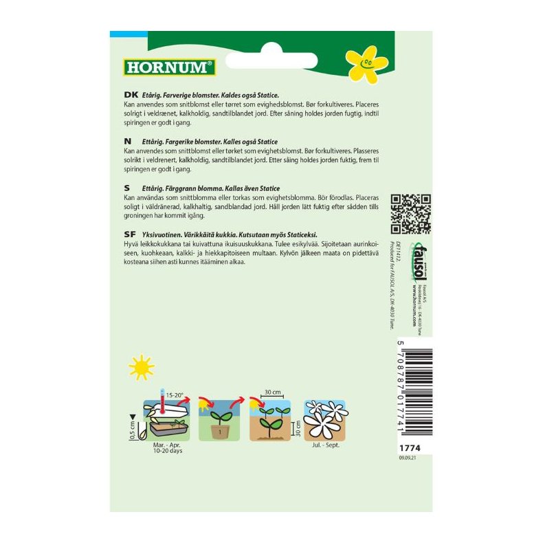 Hindebger, blomsterfr, blanding, Vinget