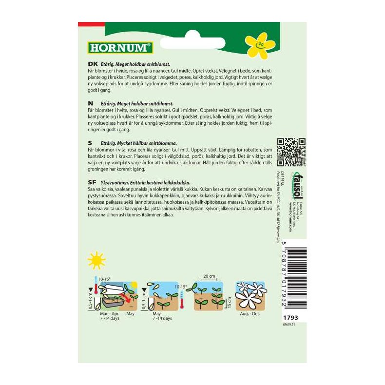 Asters, blomsterfr, blanding, Margareten Mix