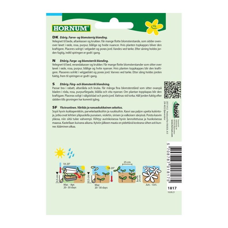 Jernurt, Blomsterfr, Haveblanding