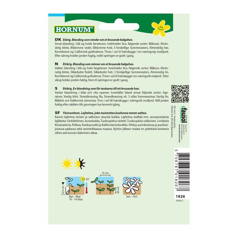 Blomsterhav, blomsterfr, Blanding