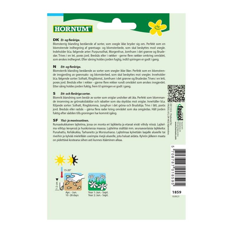 Blomsterblanding, Sneglefri