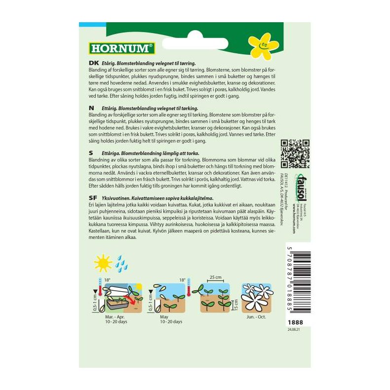 Blomsterblanding, til trrede blomster