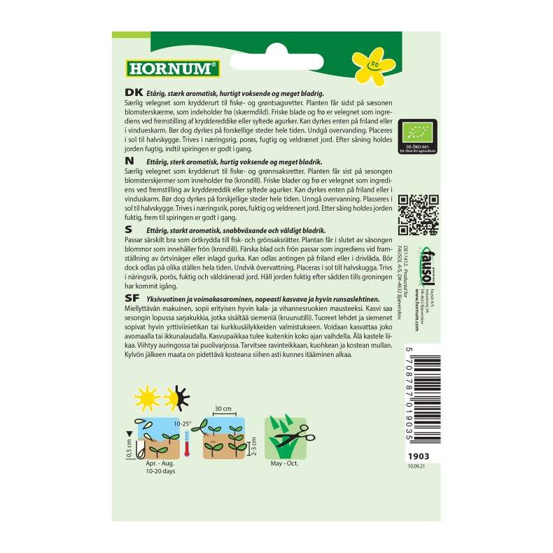 kologisk Dild, krydderurtefr