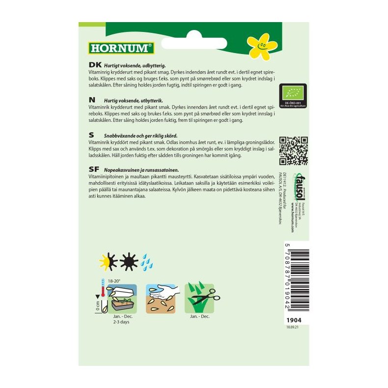 kologisk Karse, krydderurtefr