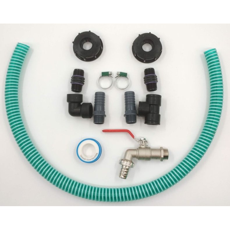 25mm slangest til 2 palletanke 3/4" gevind. Inkl. hane