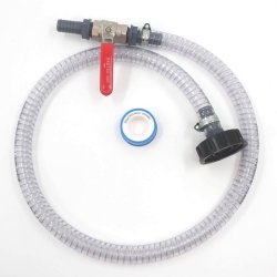 19mm armeret aftapningsslange med 2" adapter og 3/4" kuglehane