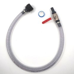 25mm armeret aftapningsslange med 2" adapter og 1" kuglehane