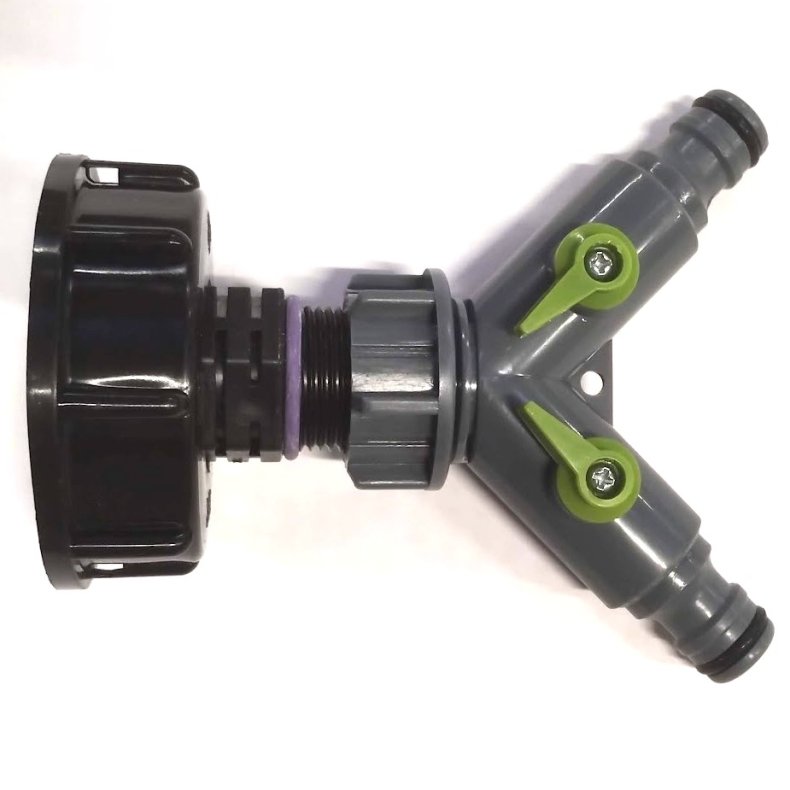 IBC adapter 2" S60x6 med 2-vejs hane