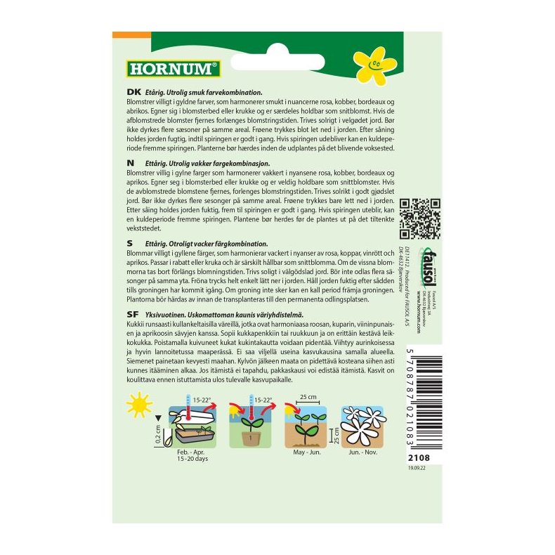 Solhat, Hret, blomsterfr blanding, Sahara Mix