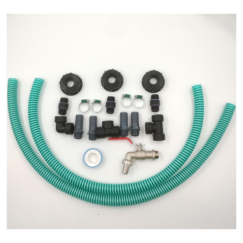 25mm slangest til 3 palletanke. 3/4" gevind. Inkl. hane