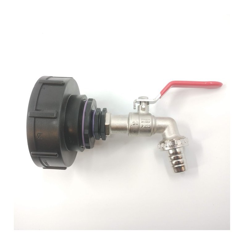 IBC adapter 3" S100X8 med aftapningshane
