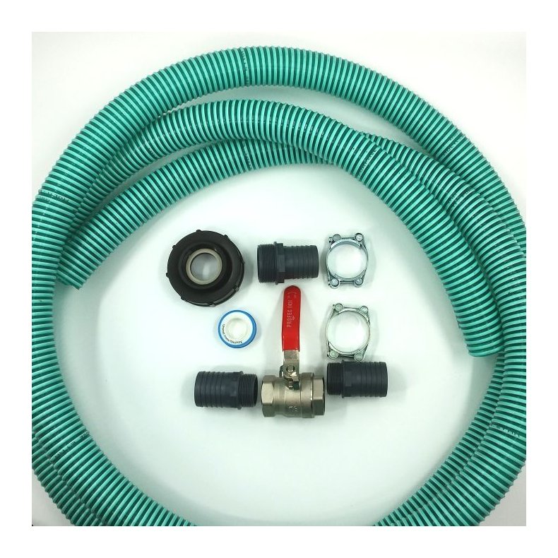 Kraftig 4 meter aftapningsst til palletank med 3" studs. 