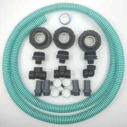 32mm slanges�t til 3 palletanke med 3" studser. 1" gevindfittings. Uden hane