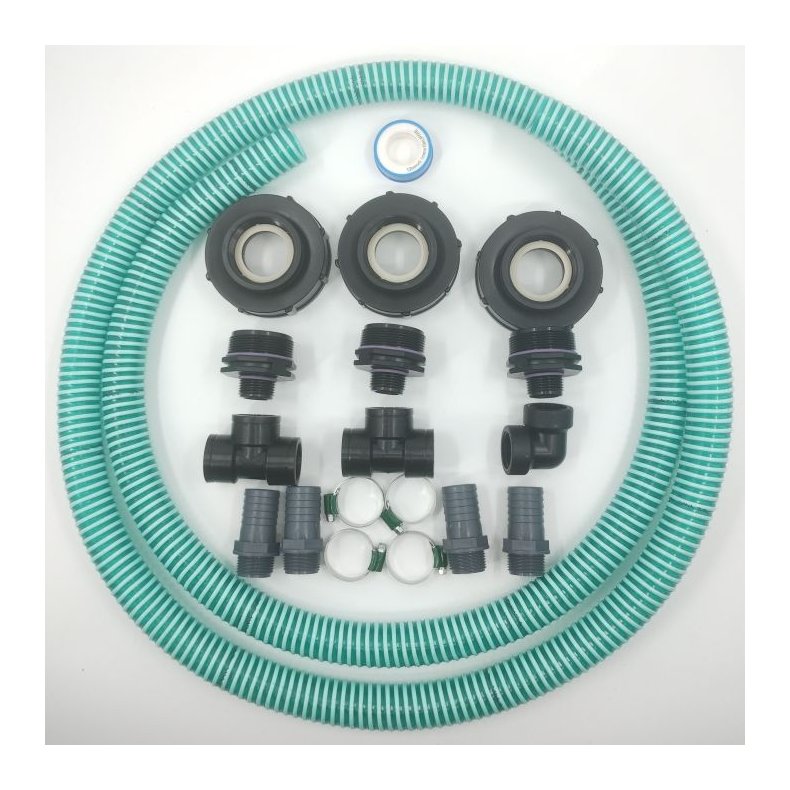 32mm slanges�t til 3 palletanke med 3" studser. 1" gevindfittings. Uden hane