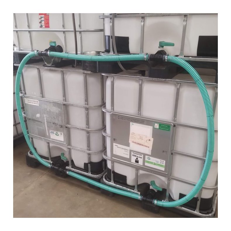 32mm slangest til 4 stablede palletanke 1" gevind. Uden hane 
