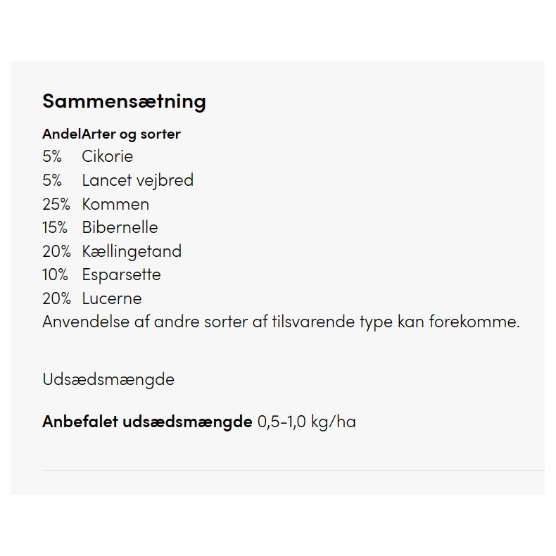 Urteblanding til heste. fra DSV. 1 kg.