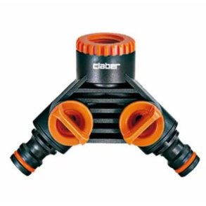 Claber 2-vejs Y-stykke med haner