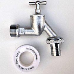 Aftapningshane i chrom til regnvandstnde 