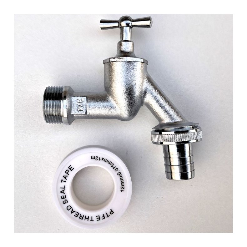 Aftapningshane i chrom til regnvandstnde 