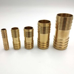 Dobbelt slangestuds i messing