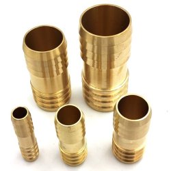 Dobbelt slangestuds i messing