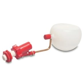 Flydeventil med justerbar svmmebold