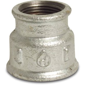 Formmuffe galvaniseret  indv. gevind reduktion - DVGW