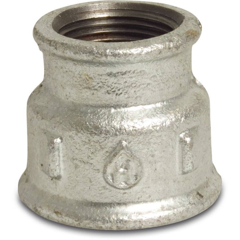 Formmuffe galvaniseret  indv. gevind reduktion - DVGW