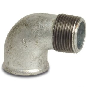 Vinkel udv. x indv. gevind Galvaniseret stbejern