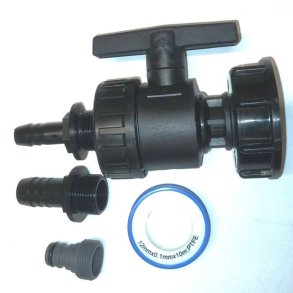 Plast aftapningshane til palletank med 3 studser