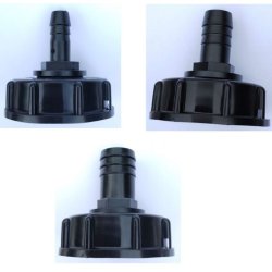 IBC adapter kort 2" S60 med 13 til 25mm slangestuds