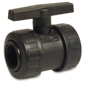 Kugleventil PP Indvendig gevind 6 bar sort