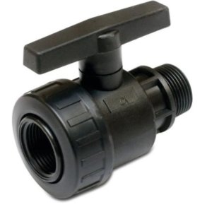 Kugleventil PP Indv. gevind x udv. gevind 6bar sort