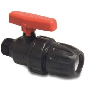 Kugleventil. Spnd x udvendig gevind 10bar sort type Safe 502