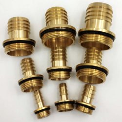 Slangestuds med o-ring. Udvendig gevind x Studs. Messing