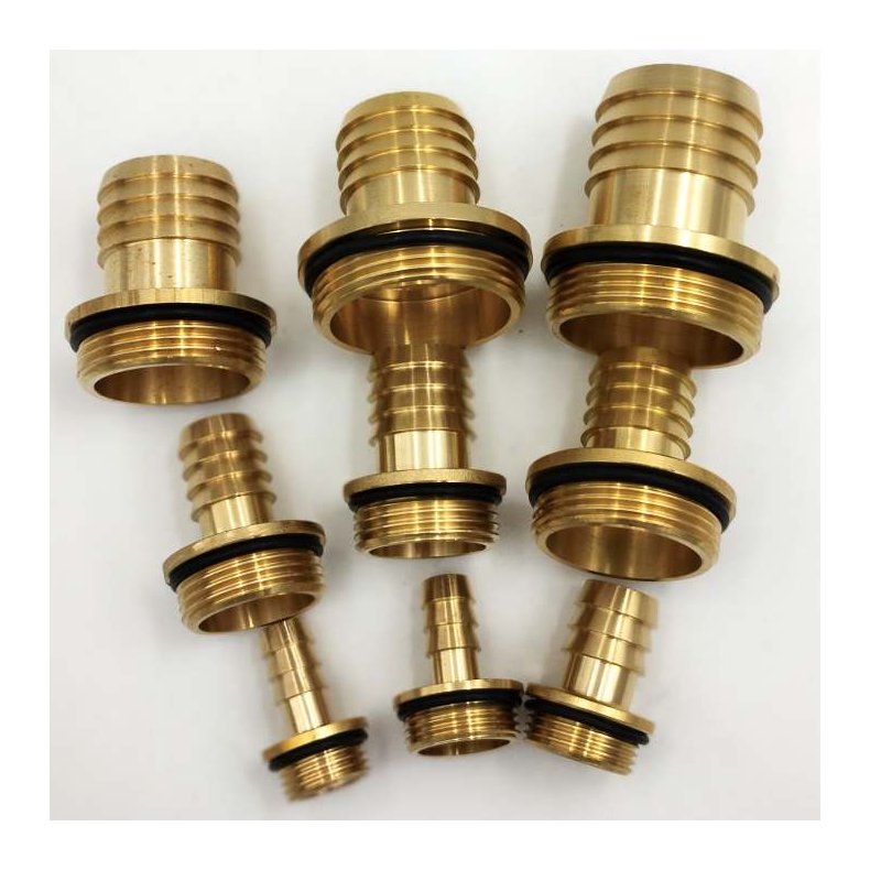 Slangestuds med o-ring. Udvendig gevind x Studs. Messing