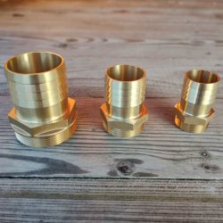 Messing Slangestuds x udvendigt gevind. 30 bar 