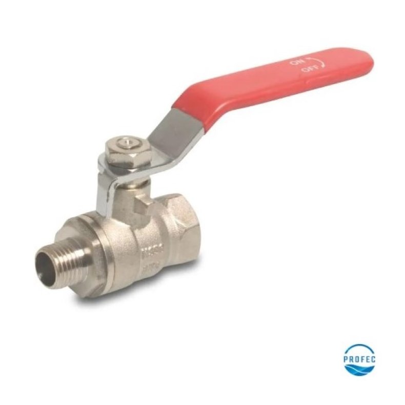 Kugleventil Indvendig gevind  x udvendig gevind. Type 104 25 bar