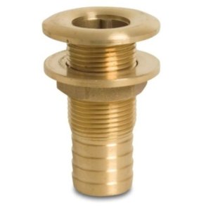 Gennemfring i messing - Slangestuds x Udvendig gevind